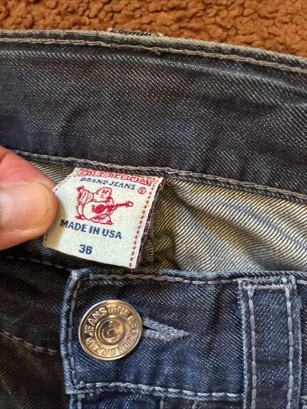 True Religion Denim Jeans - Light Blue Wash Bobby Big T - Picture 7 of 8